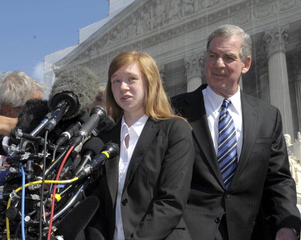 Abigail Fisher talks to the media in this 2012 file