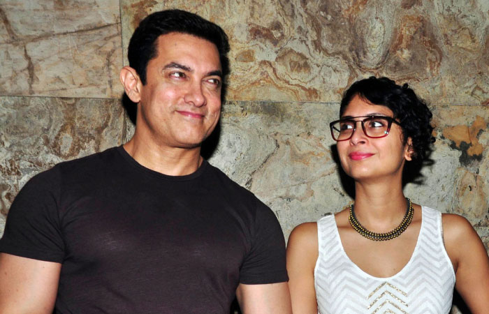 Actor Aamir Khan with his wife Kiran Rao.- AFP