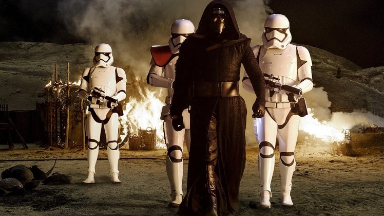 Adam Driver is Kylo Ren in J.J. Abrams’ space sci-fi film “Star Wars Episode VII- The Force Awakens.”