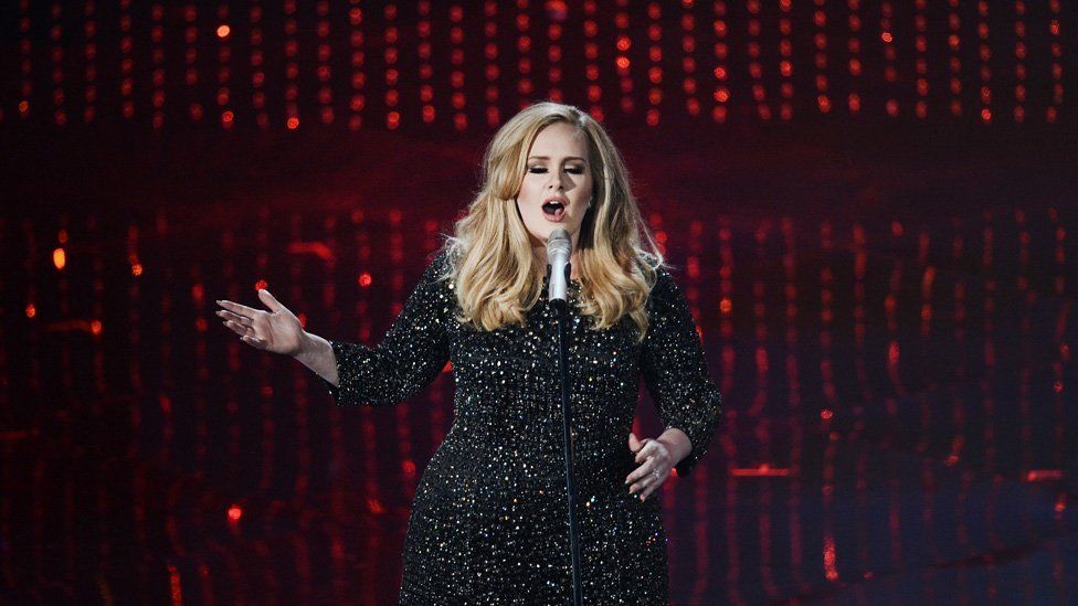 Adele performing