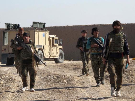 Afghan National Army soldiers in Helmand