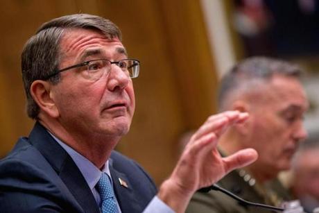 Defense Secretary Ash Carter testified in Washington on Tuesday