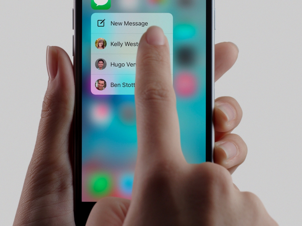 Apple3D Touch lets iPhone 6S users'peek at an app