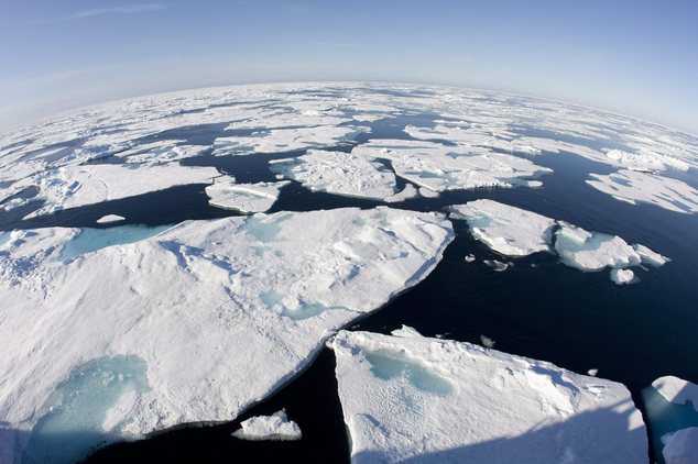 Ice floes in Baffin Bay above the Arctic Circle seen from the Canadian Coast Guard icebreaker Louis S. St-Laurent. In the annual Arctic Report Card released Tuesday Dec. 15 2015 by the National Oceanic and Atmospheric Administration a record emerged