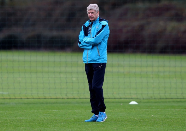 Arsenal manager Arsene Wenger during a training session at London Colney