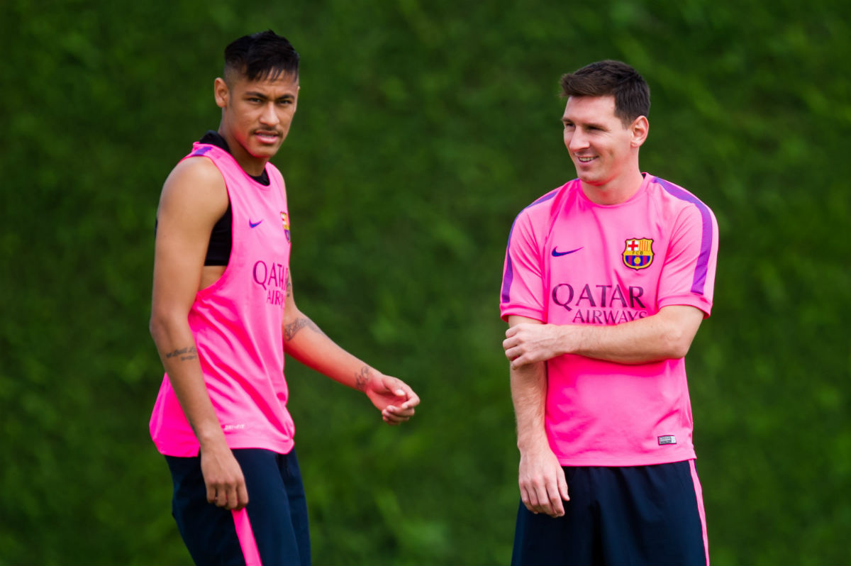 FC Barcelona's Neymar and Lionel Messi