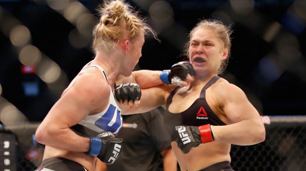 Beaten Ronda Rousey was knocked out by Holly Holm