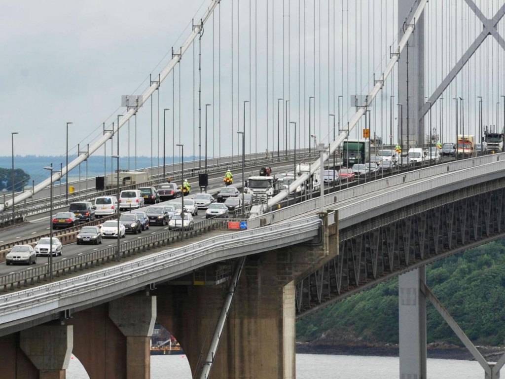 Traffic restrictions on the Forth Road Bridge as a steelwork defect is found