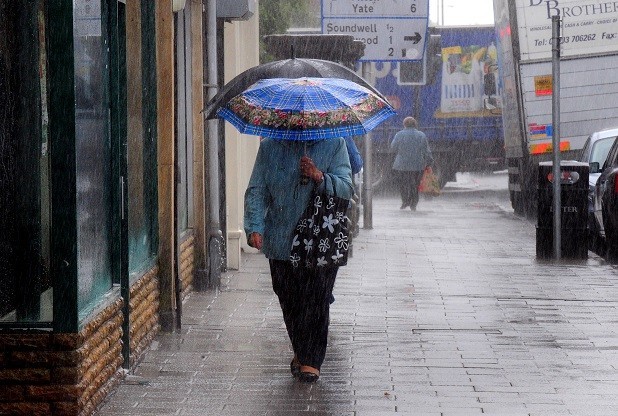 Bristol Christmas weather Heavy rain and wind