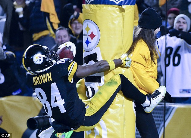 Brown was celebrating his 71-yard punt return for a touchdown in Pittsburgh's 45-10 crushing of Indianapolis