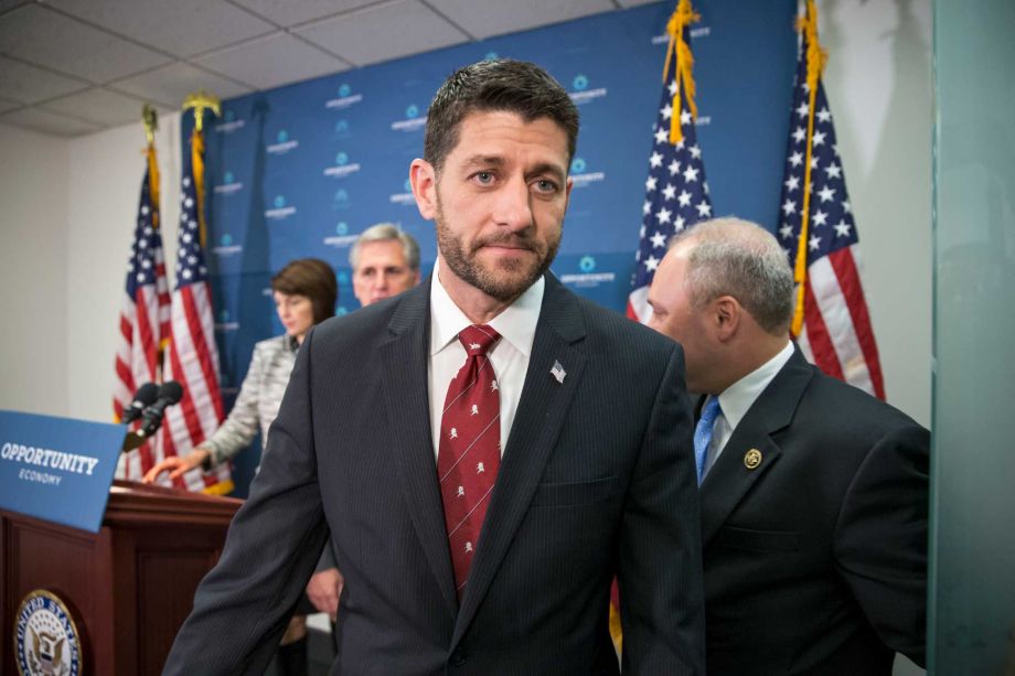 House Speaker Paul Ryan of Wis. departs a news conference on Capitol Hill in Washington Tuesday Dec. 1 2015 following a GOP strategy session. From left are Rep. Cathy Mc Morris Rodgers R-Wash. chair of the Republican Conference House Majority Lead