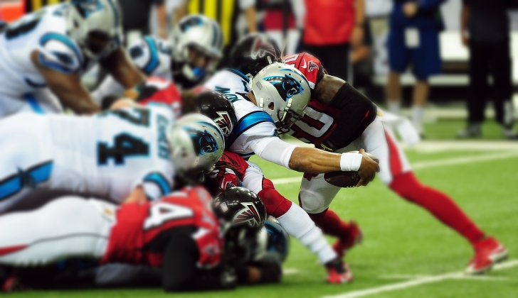 A MAN AMONG BOYS Cam Newton Plows Through Every Falcons Defender