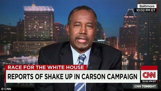 Ben Carson took to the airwaves last night to dismiss reports that there was a staff shake-up coming soon suggesting that reporters took him saying'every job is on the table out of context