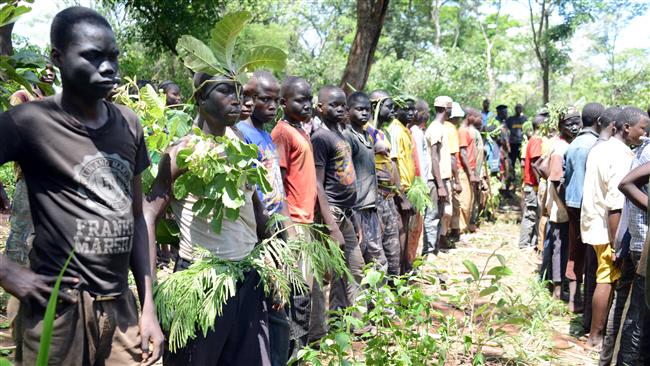 Central African Republic Christian anti Balaka militias gather