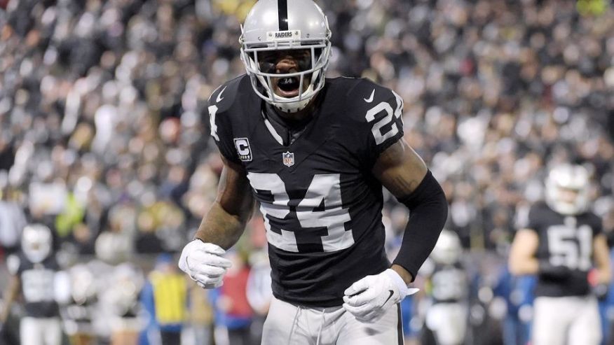 Dec 24 2015 Oakland CA USA Oakland Raiders free safety Charles Woodson reacts during an NFL football game against the San Diego Chargers