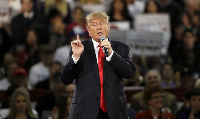 Charlie Neibergall  AP Republican presidential candidate Donald Trump speaks during a campaign rally Friday Dec. 11 2015 in Des Moines Iowa