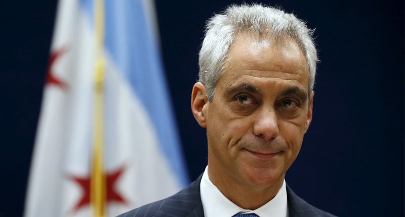 Chicago Mayor Rahm Emanuel listens to remarks at a news conference in Chicago Illinois United States