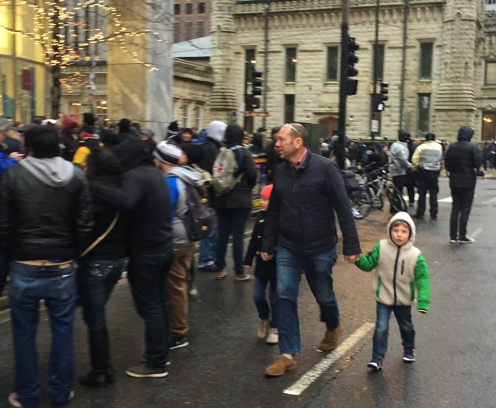 Laquan McDonald protesters march on Michigan Avenue on Black Friday