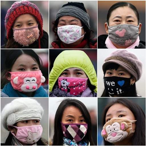 Beijingers make fashion statements with masks in the smog