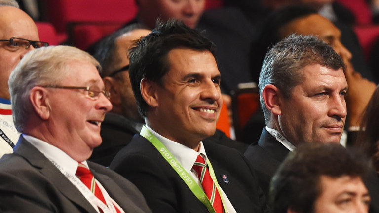 Chris Coleman manager of Wales reacts after being drawn against England in Group B