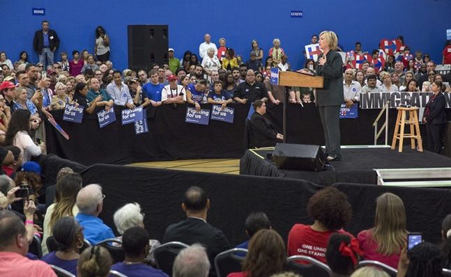 Democratic presidential candidate Hillary Clinton speaks at a Grassroots Organizing Event at the Meadow Woods Recreation Center Wednesday Dec. 2 2015 in Orlando Fla