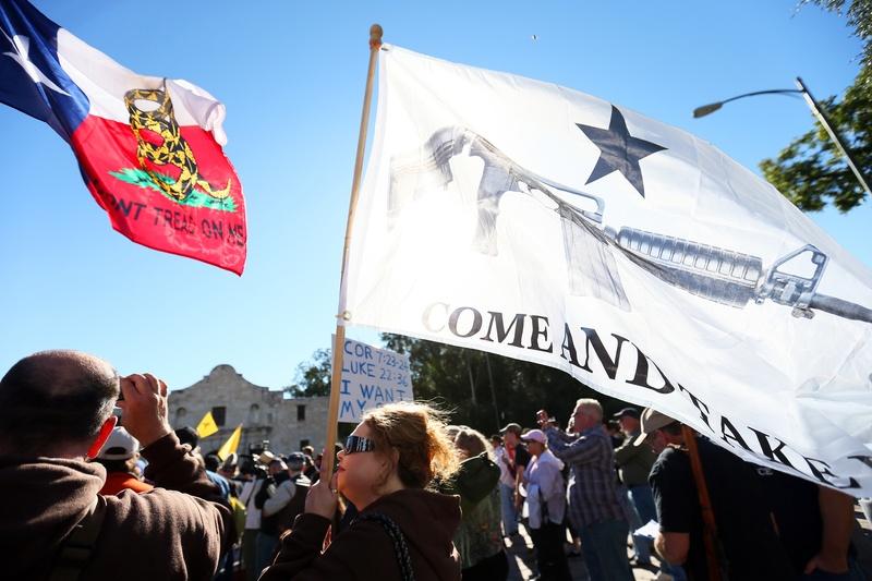 “Come and Take It San Antonio!” gun rights rally at The Alamo San Antonio Oct. 19 2013