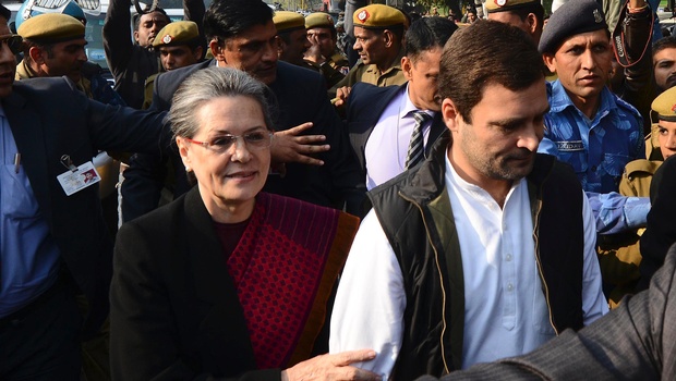 Congress president Sonia gandhi arrives with her son and vice-president Rahul Gandhi at Patiala House Court in New Delhi on Saturday | Shekhar yadav