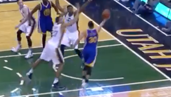 Stephen Curry cooks Rudy Gobert flips in lay-up