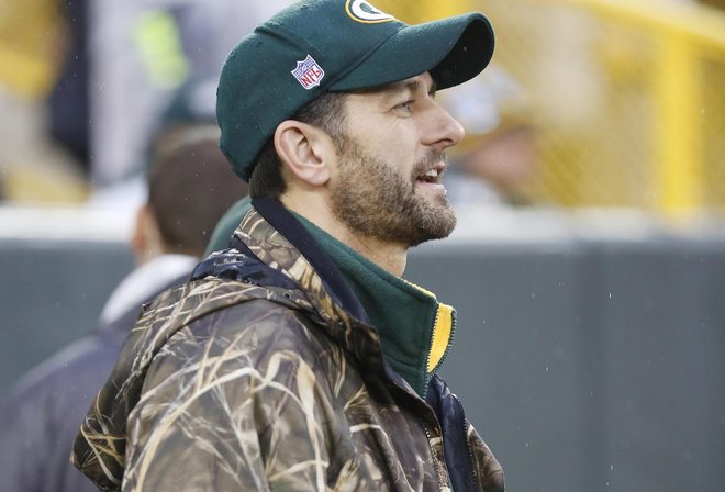 House Speaker Paul Ryan watches from the field before an NFL football game between the Green Bay Packers and the Dallas Cowboys on Sunday. He fulfilled a long-ago promise to his kids to take them to see the Green Bay Packers play the Dallas Cowbo