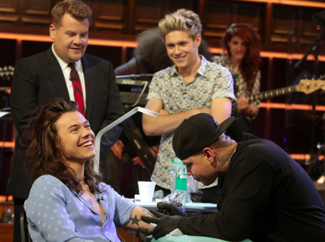 Harry Styles Got a Real Tattoo on 'Late Late Show'