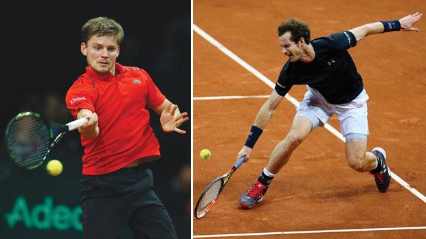 Belgium’s David Goffin and Andy Murray of Britain won their respective single matches in contrasting fashion in Ghent yesterday