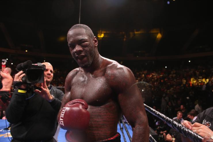 Deontay Wilder poses after defeating Johann Duhaupas at Legacy Arena at the BJCC on Sep. 26 2015 in Birmingham Alabama.                    Getty