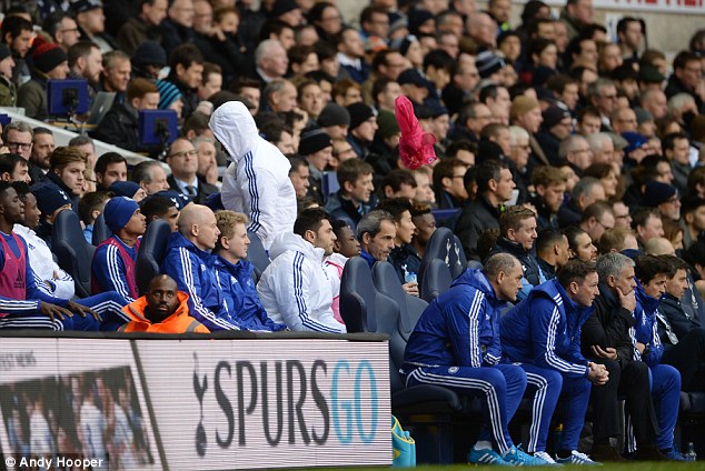 Diego Costa narrowly missed Jose Mourinho after flinging his bib in the air having being dropped to the bench