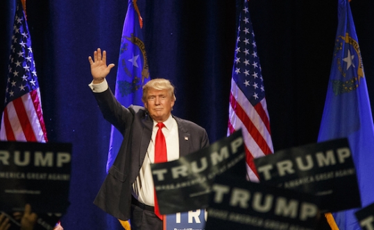 Donald Trump at a campaign rally in Burlington Iowa