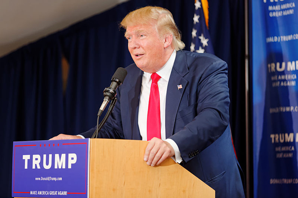 Donald Trump at a rally in Laconia NH