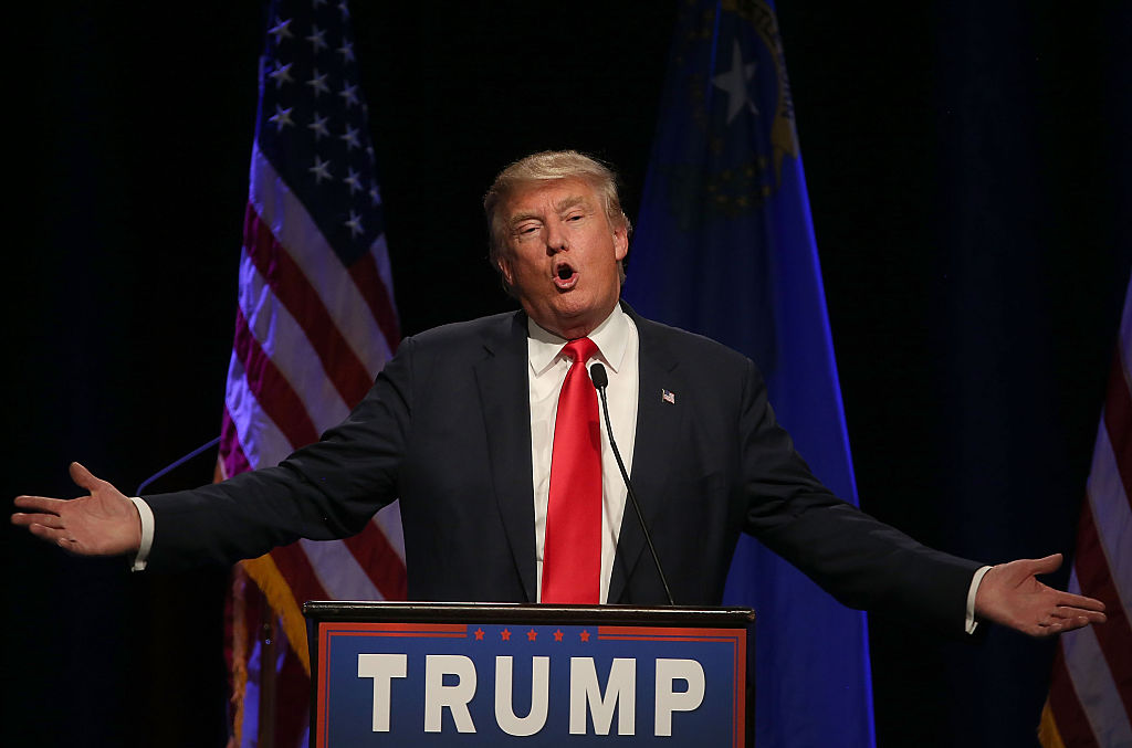 Donald Trump speaks during a campaign rally at the Westgate Las Vegas Resort & Casino