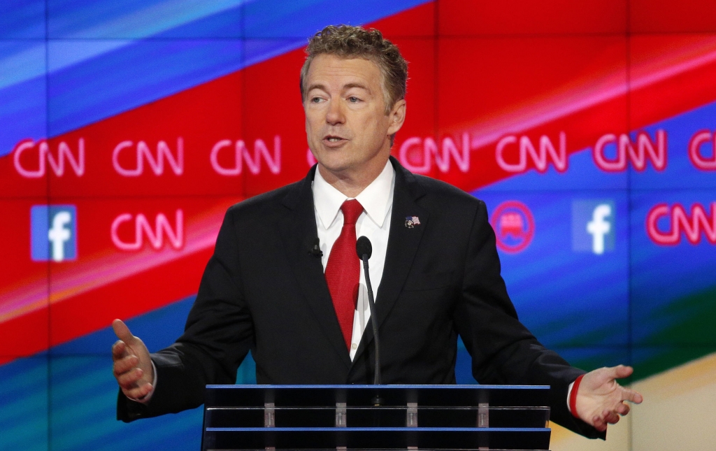 Rand Paul speaks during the CNN Republican presidential debate at the Venetian Hotel & Casino on Tuesday Dec. 15 2015 in Las Vegas