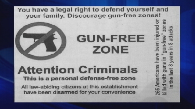 Fliers against gun-free zones