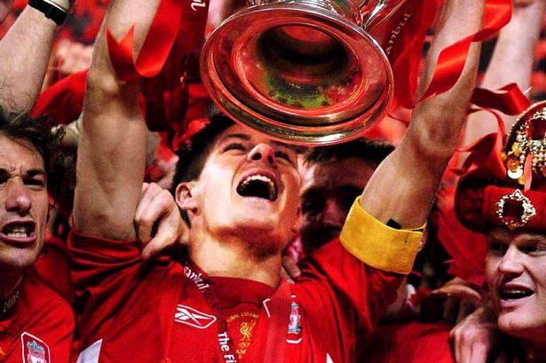 Emotional captain Steven Gerrard holds aloft the European Cup in Istanbul