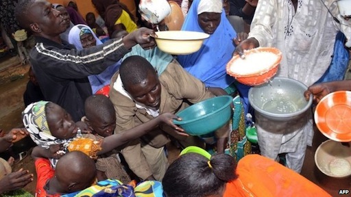 Persons struggling for food