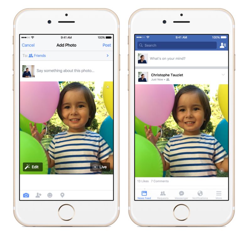 Facebook Live Photos Will Make Your Profile More Animated