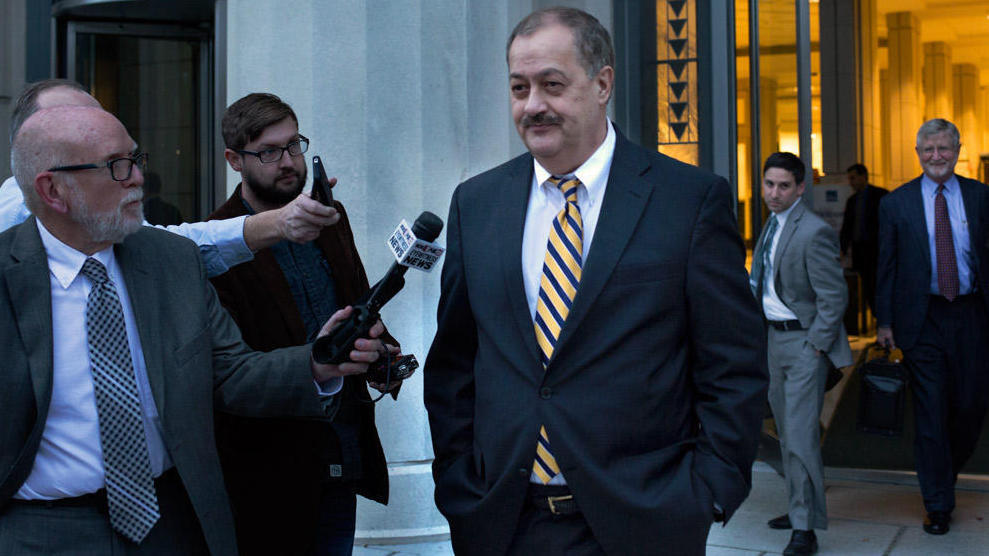 Federal prosecutors said Don Blankenship operated Massey Energy as a'lawless enterprise. He's seen here leaving a federal courthouse in Charleston W. Va. on Nov. 17 when the jury began deliberations