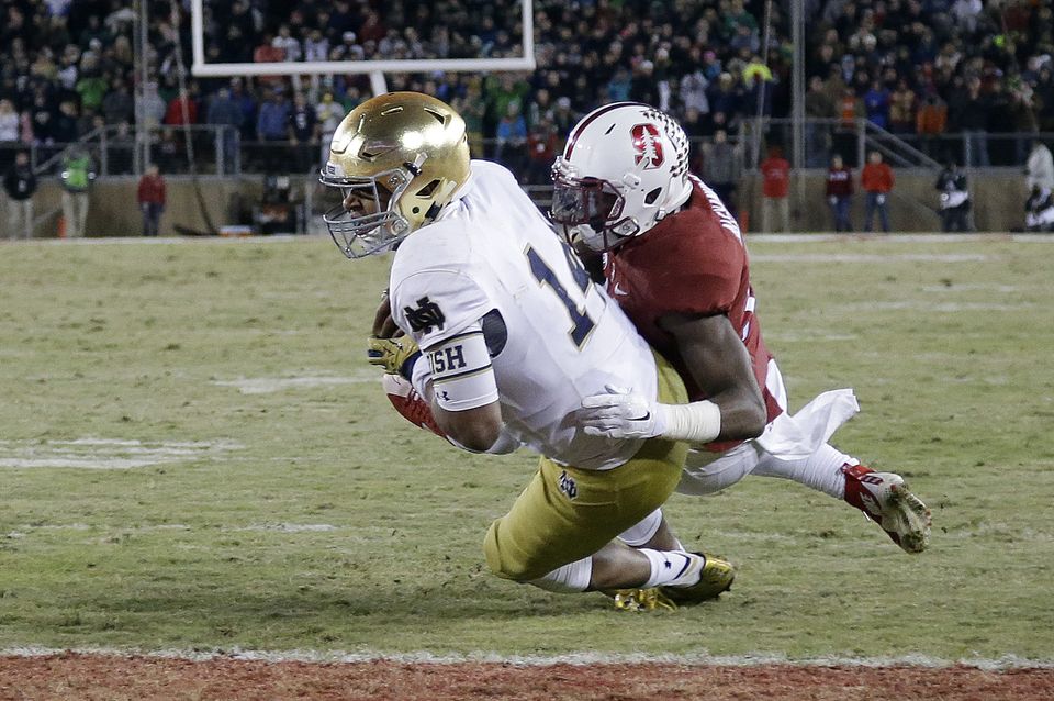 No. 13 Stanford rallies past No. 4 Notre Dame 38-36