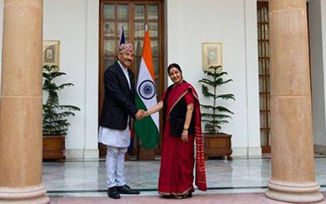 Kamal Thapa with Sushma Swaraj