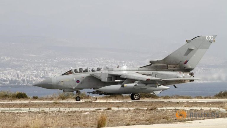 Tornado jet preparing to takeoff at the RAF Akrotiri in Cyprus