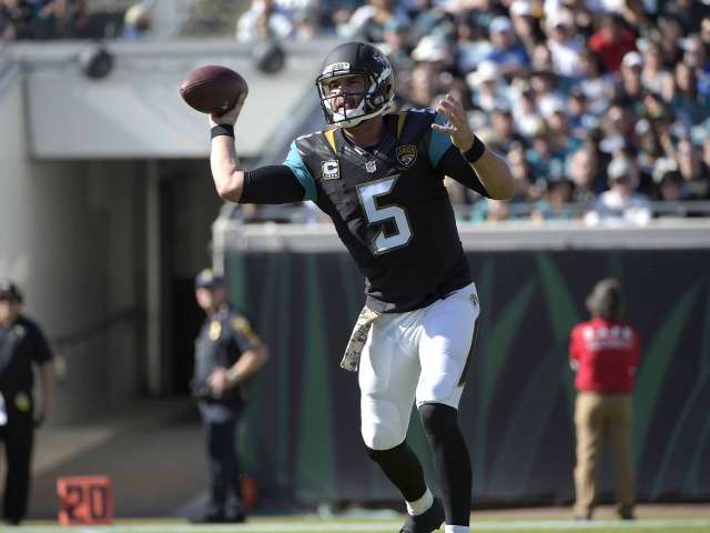 Jacksonville Jaguars quarterback Blake Bortles throws a pass during the first half of an NFL football game against the San Diego Chargers in Jacksonville Fla. Sunday Nov. 29 2015. AP