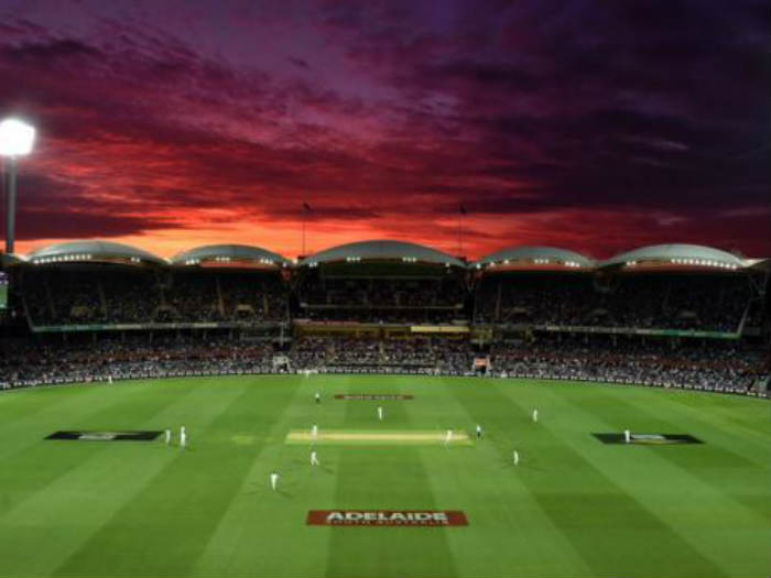 First day night test match played between Australia and New Zealand with the pink ball at the Adelaide Oval