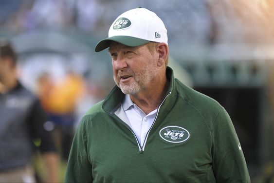 New York Jets offensive coordinator Chan Gailey watches his team warm up for an NFL preseason football game against the Atlanta Falcons in in New York. Quarterback Ryan Fitzpatrick is having a career year