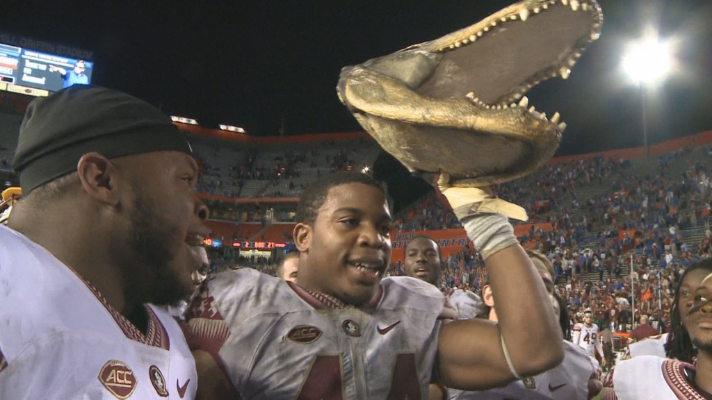 More than 90,000 people packed Ben Hill Griffin Stadium at UF Saturday night including seminole fans