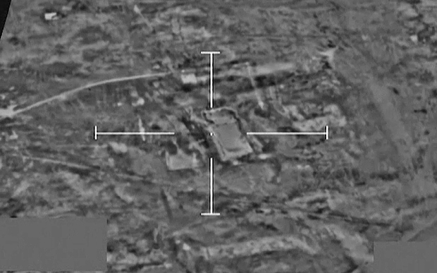 Footage released by the MoD shows the target of a UK airstrike on an oil field in eastern Syria